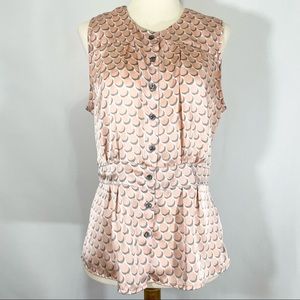 Banana Republic Factory Orange Dot Peplum Tank Top Size 6